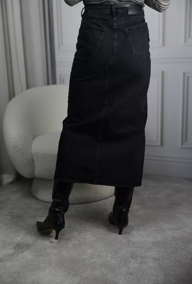 Holzweiler Denim Long Skirt Black denimskjørt 4
