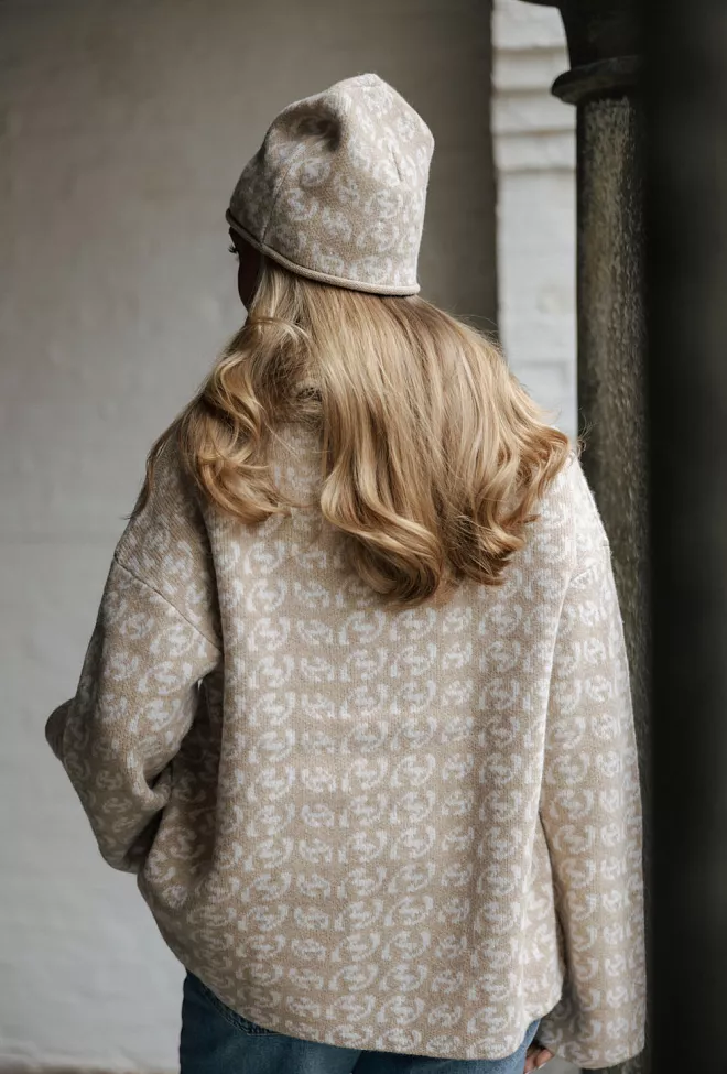 Holzweiler Leo Rolled Hem Beanie Beige Mix 3