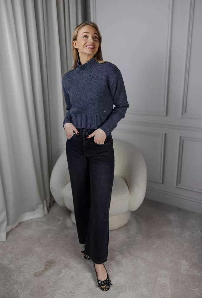 Holzweiler Wool Cropped Turtleneck Blue 5