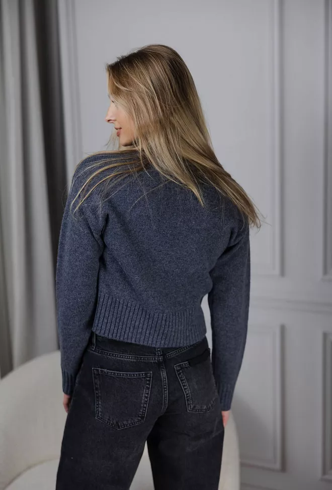 Holzweiler Wool Cropped Turtleneck Blue 4