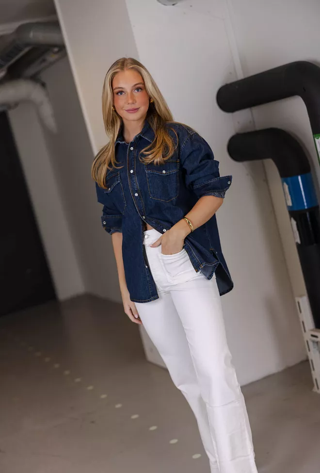 jeanerica Angela Shirt Dark Blue Vintage skjorte 5