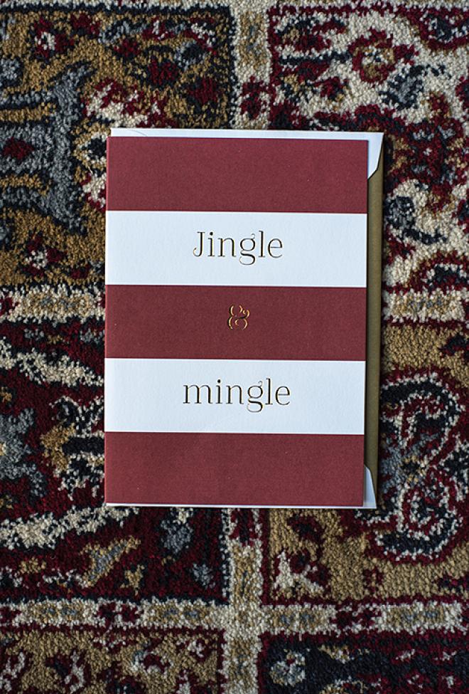 Cardsome Jingle & Mingle A& Red And White julekort