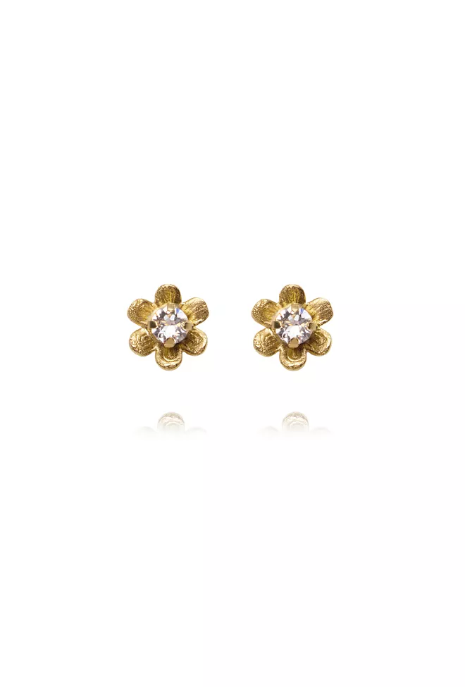 Caroline Svedbom Juni Stud Earrings Gold Crystal øredobber 2