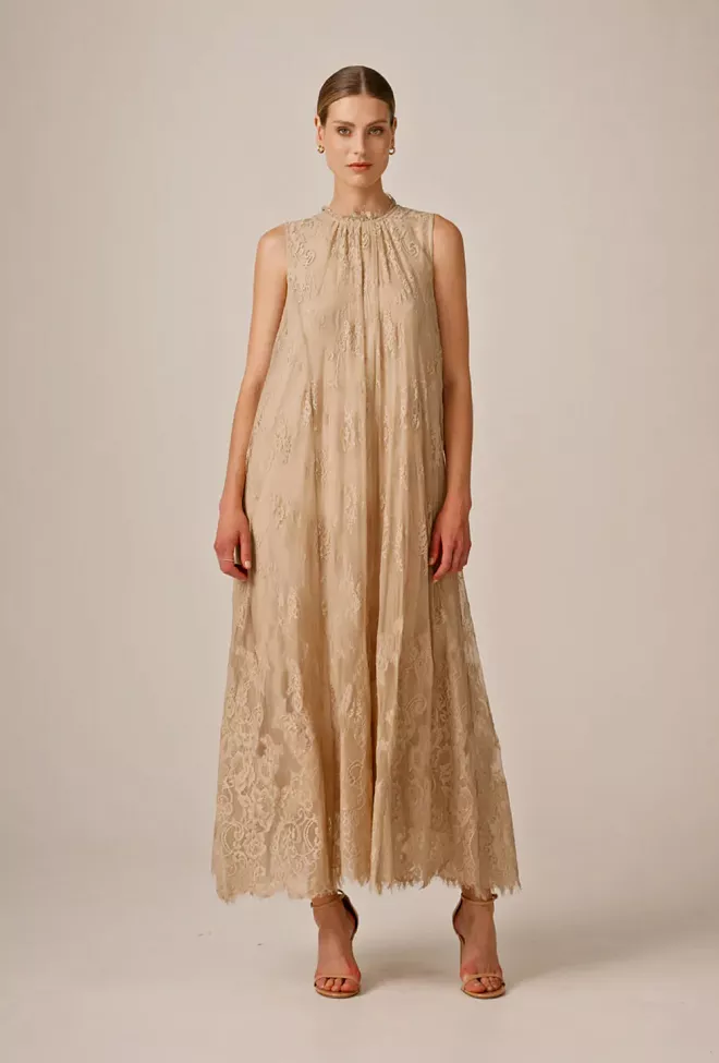 byTiMo Lace Shift Gown Earth kjole 7