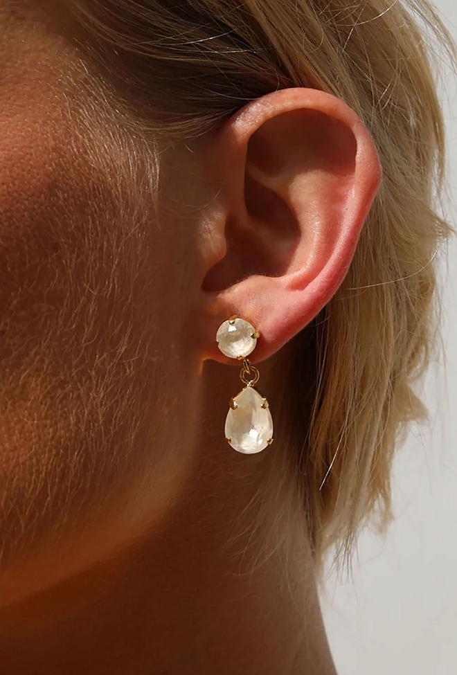 Caroline Svedbom Mini Drop Earrings Gold Linen Ignite øredobber