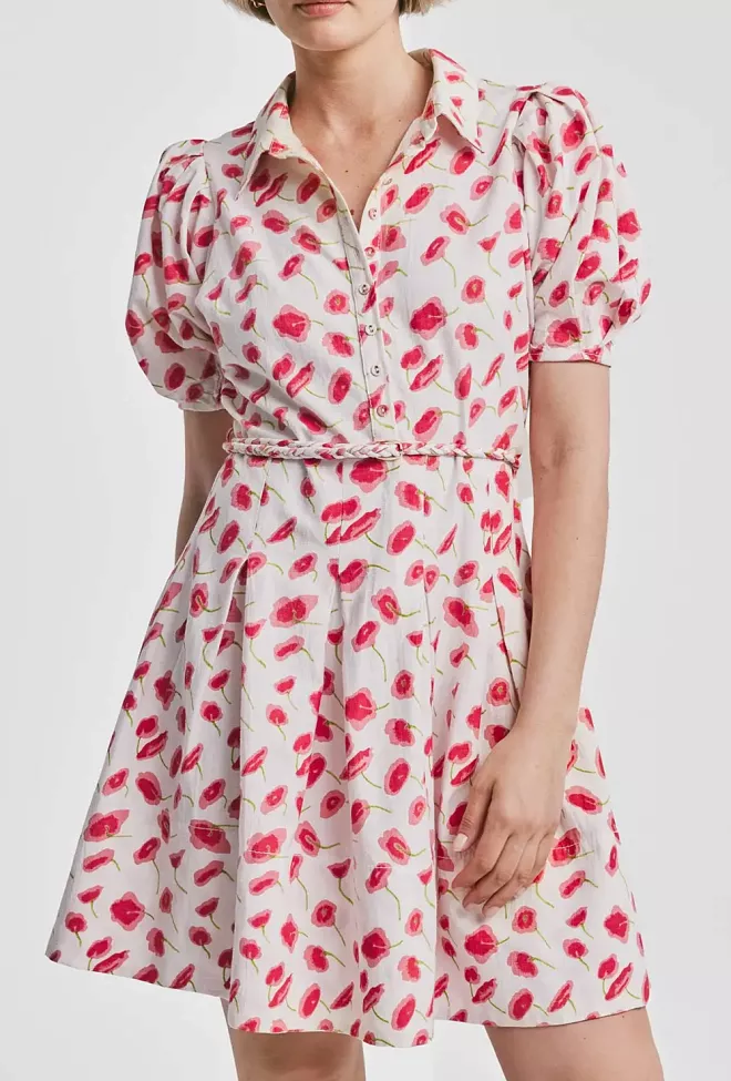 byTiMo Linen Mini Dress Romance Petal kjole 2