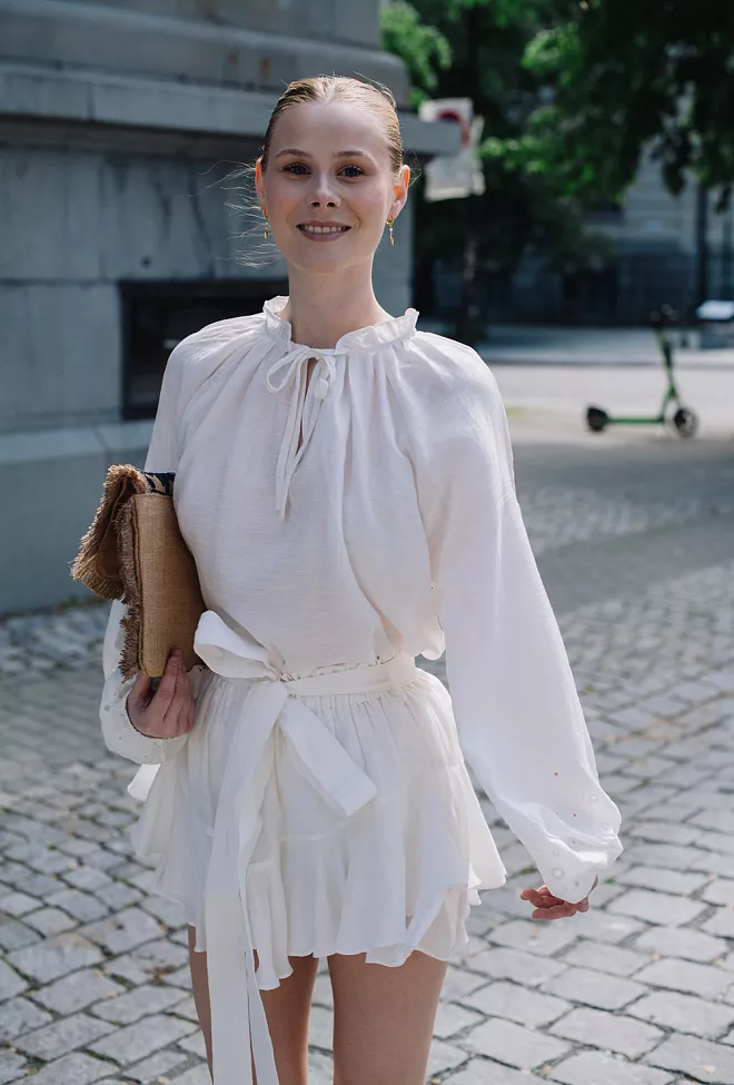 Confettibird Linen Skirt Shorts White skjørt