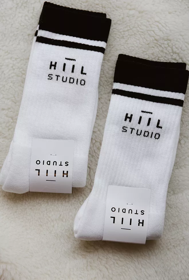 HiiL Studio Logo Socks White sokker 2