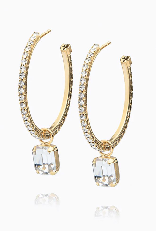 Caroline svedbom lydia loop earrings gold crystal øredobber 1
