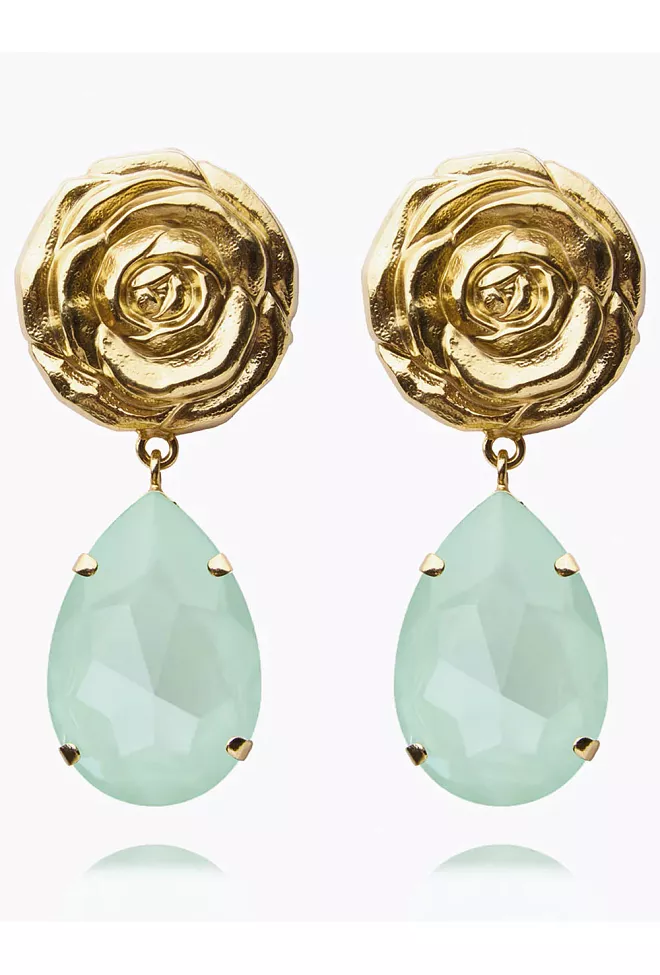 Caroline Svedbom Rosita Drop Earrings Gold Soft Mint øredobber 2