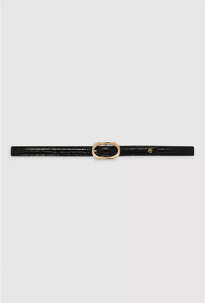 Anine Bing Mara Belt Black Embossed 2