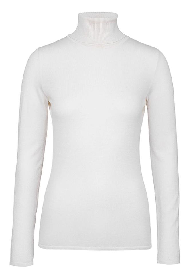 The Product Wmn Merino Polo Sweater Off white genser