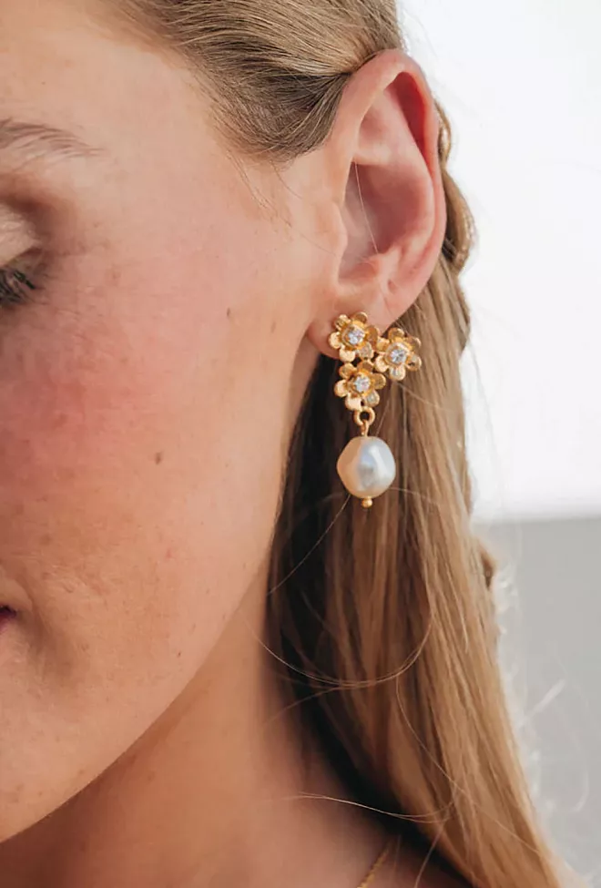 Caroline Svedbom Juni Earrings Gold Crystal øredobber
