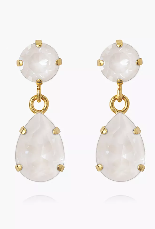 Caroline Svedbom Mini Drop Earrings Gold Electric White øredobber