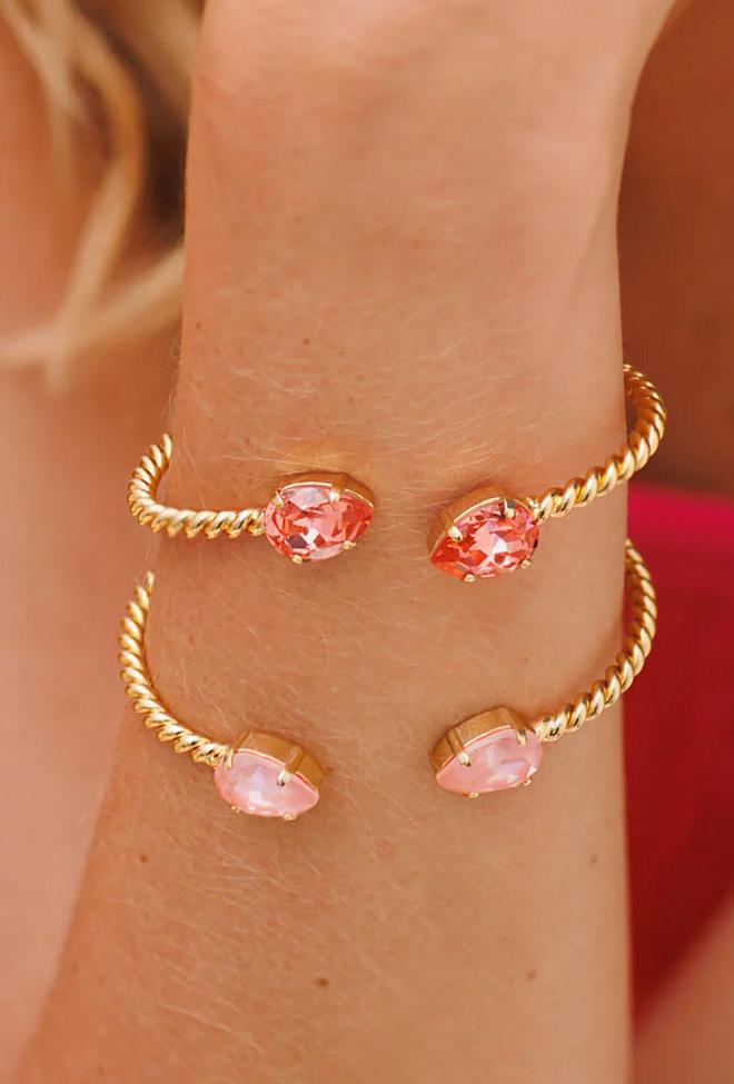Caroline Svedbom Mini Drop Bracelet Gold Rose Peach armbånd 2