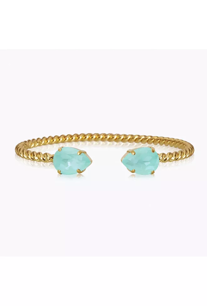 Caroline Svedbom Mini Drop Bracelet Gold Soft Mint armbånd 3