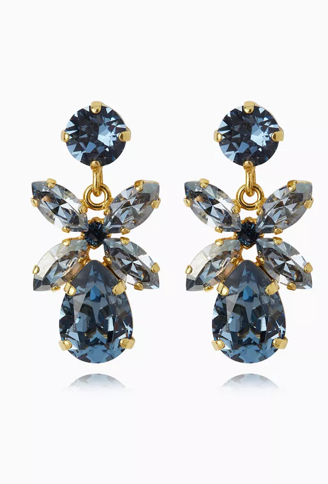 Caroline Svedbom Mini Dione Earrings Gold Denim Blue/Blue Shade øredobber 2