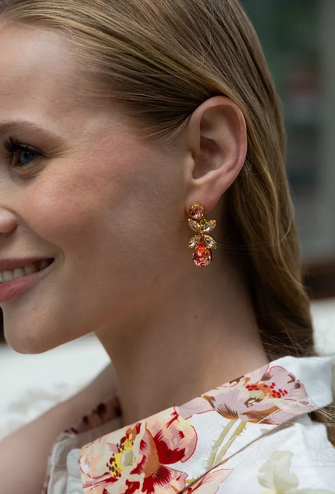 Caroline Svedbom Mini Dione Earrings Gold Rose Peach øredobber