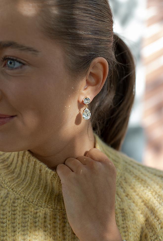 Caroline Svedbom Mini Drop Earrings Crystal øredobber 2