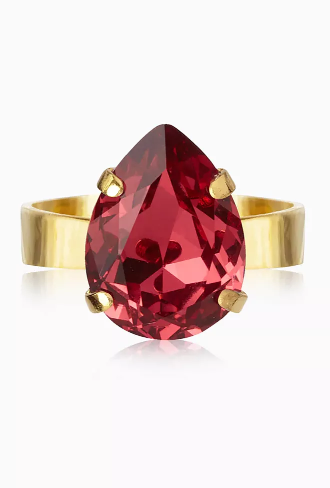 Caroline SVEDBOM Mini Drop Ring Gold Mulberry Red 2