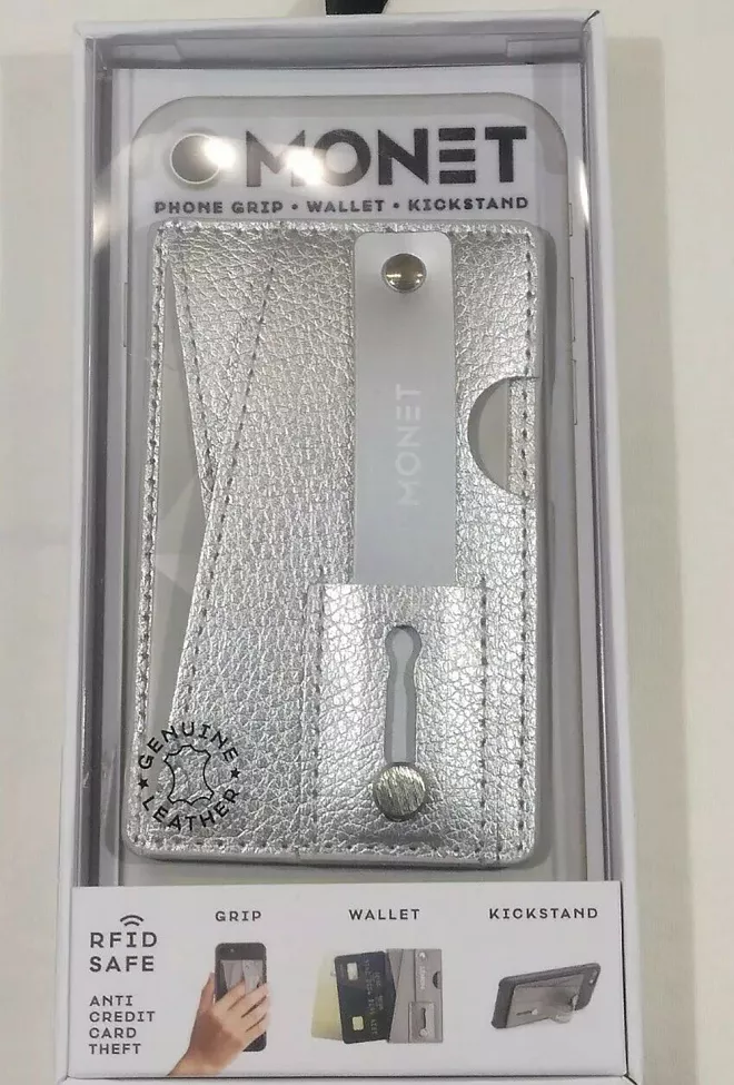 Monet Grip Wallet Kickstand Silver mobilmappe 22