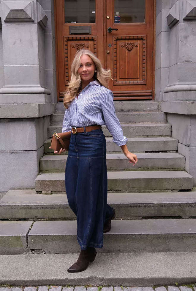 Munthe Tuxya Skirt Indigo denimskjørt 4