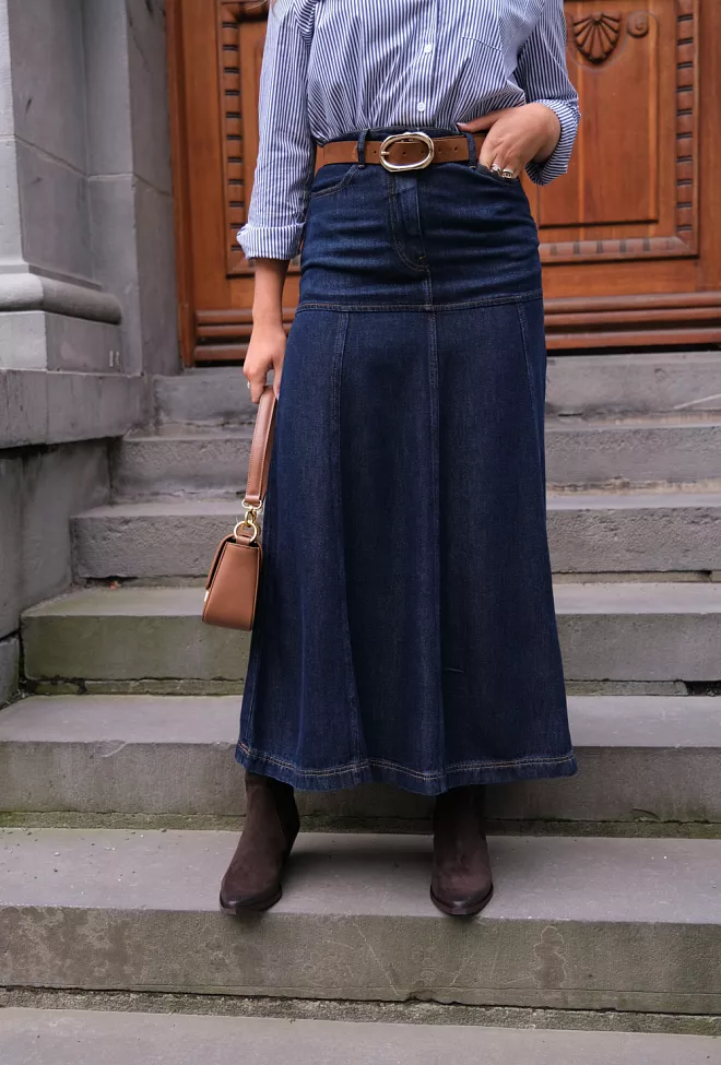 Munthe Tuxya Skirt Indigo denimskjørt