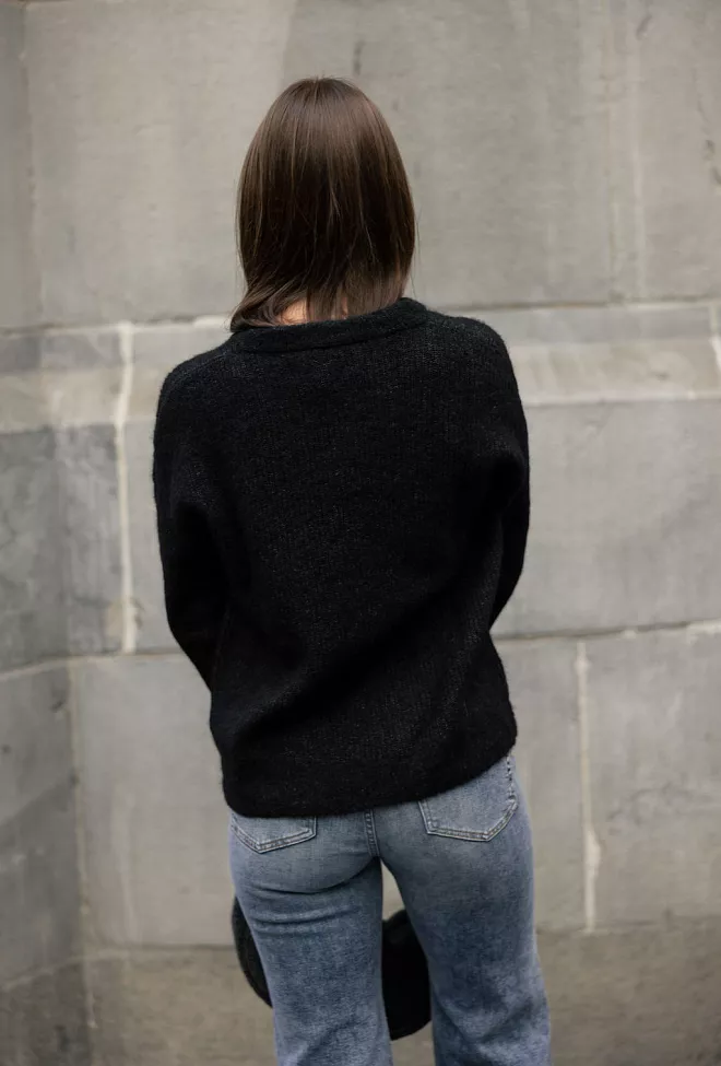 My Essential Wardrobe The Knit Pullover Black genser 6