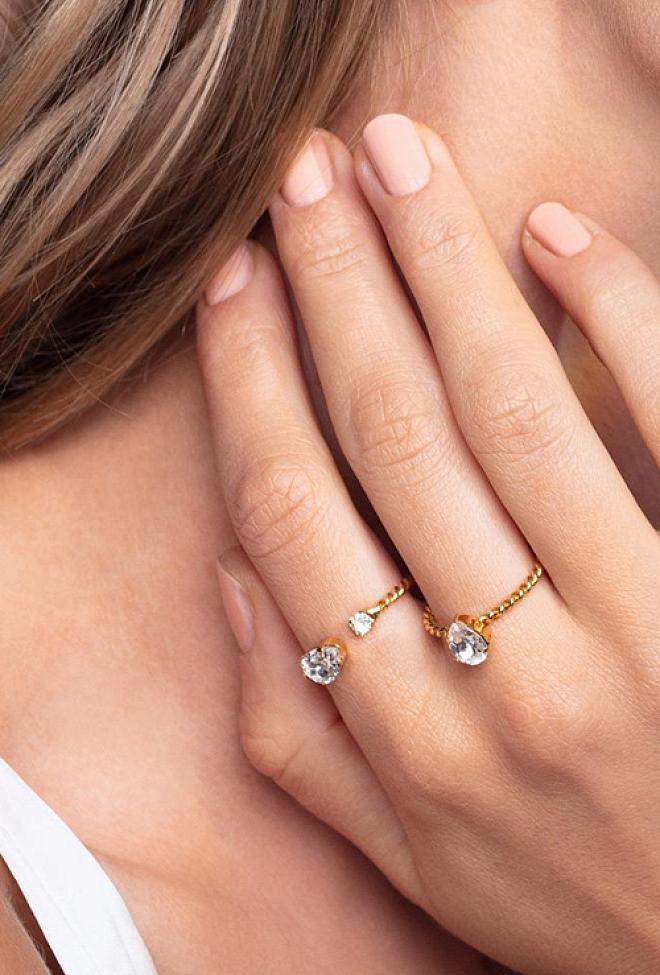 Caroline Svedbom Nani Ring Gold Crystal ring 4