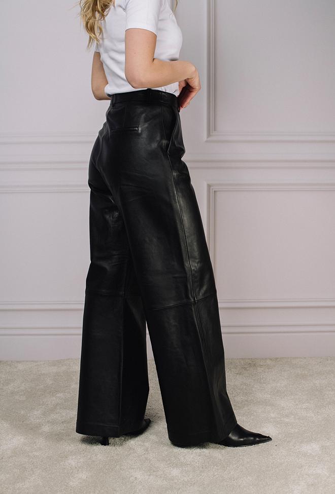 HiiL Studio Natalie Leather Pants Black skinnbukse 4