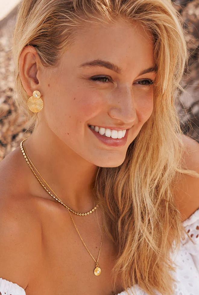 Caroline Svedbom Mini Odessa Necklace Gold Crystal smykke
