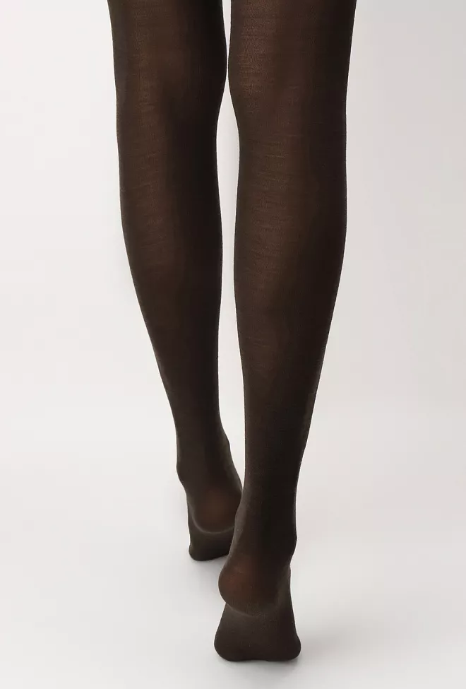 Oroblu Nives Fine Wool Tights Brown ullstrømpebukse 3