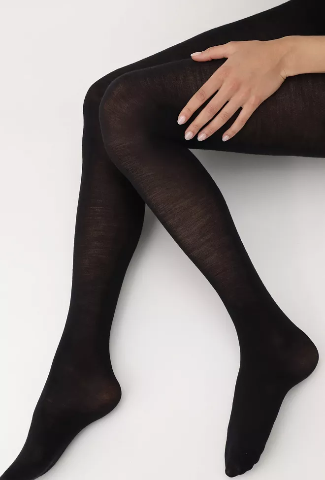 Oroblu Nives Fine Wool Tights Black ullstrømpebukse 2