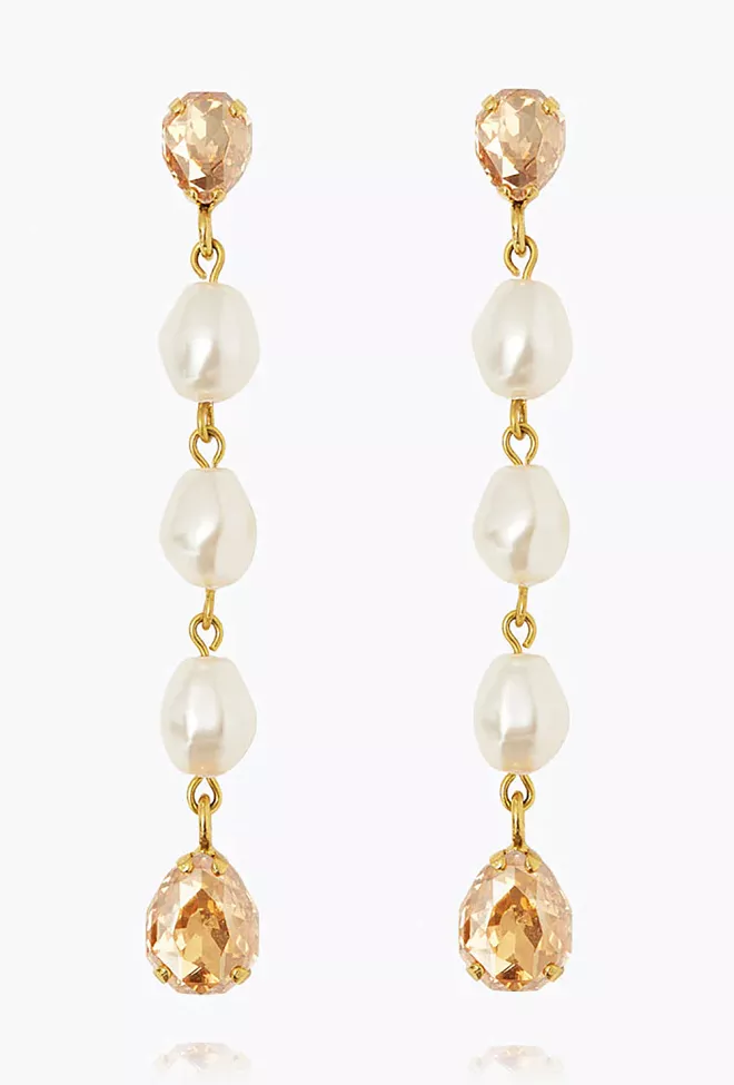 Caroline Svedbom Paloma Earrings Gold Pearl/Golden Shadow øredobber