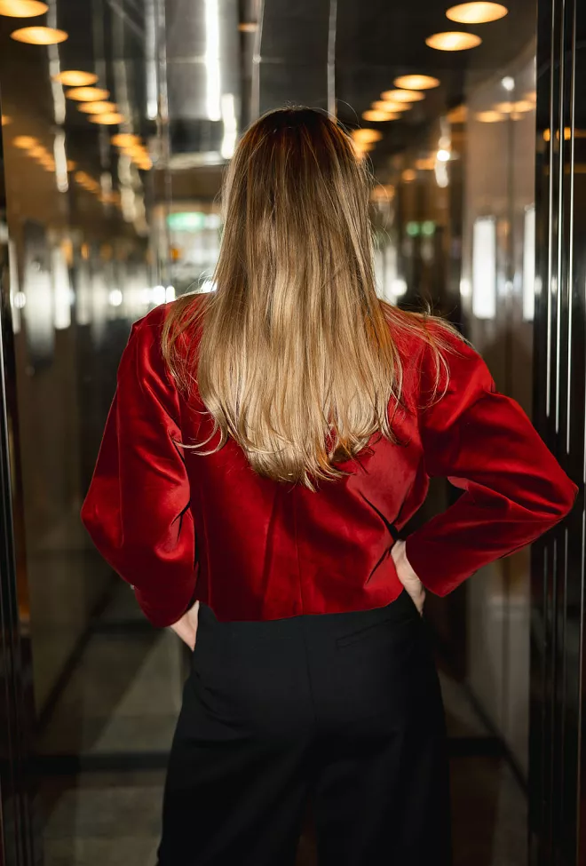 Pia Tjelta Louvre Velvet Jacket Red blazer 6