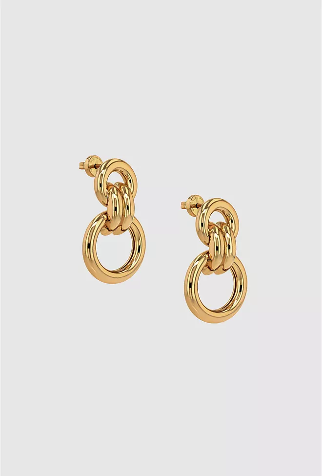 Anine Bing Round Link Drop Earrings Gold øredobber 5