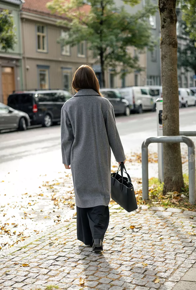 Sand Fiden Cashmere Coat Light Grey kåpe 2