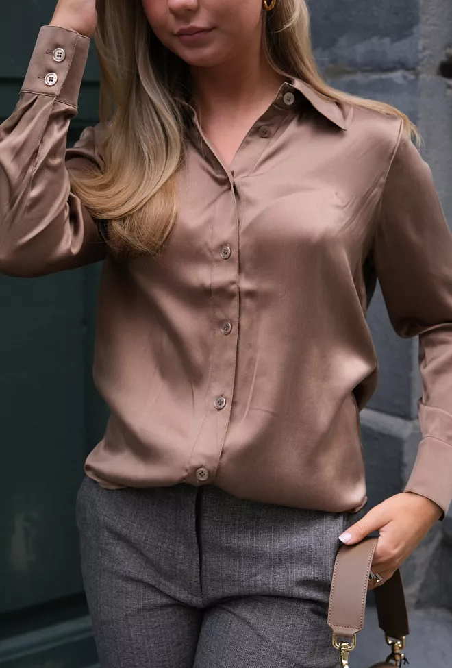 SAND Latia Shirt Khaki bluse 3