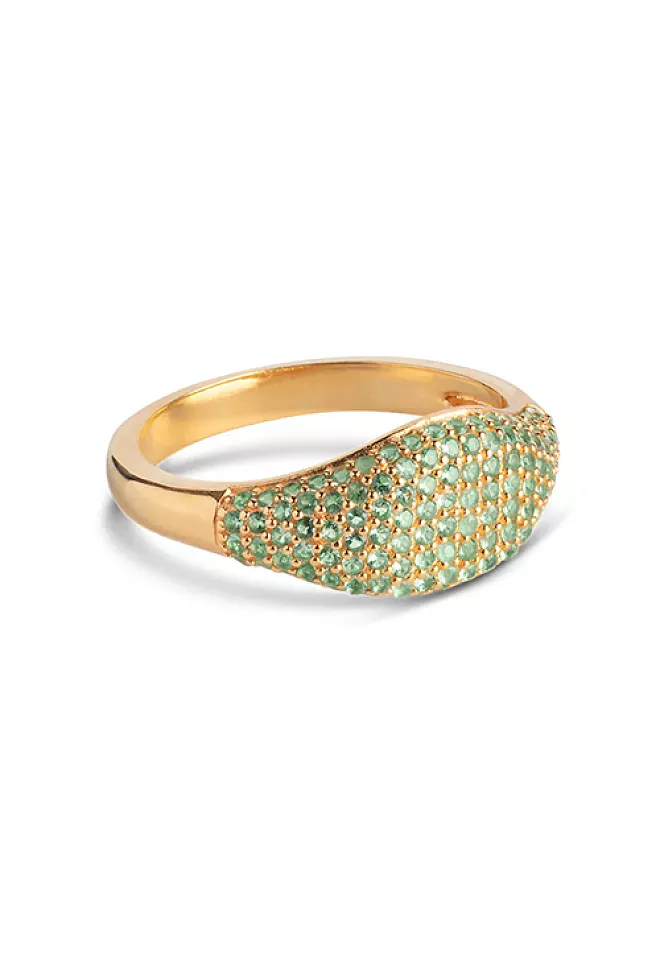 Enamel sparkling mary ring green