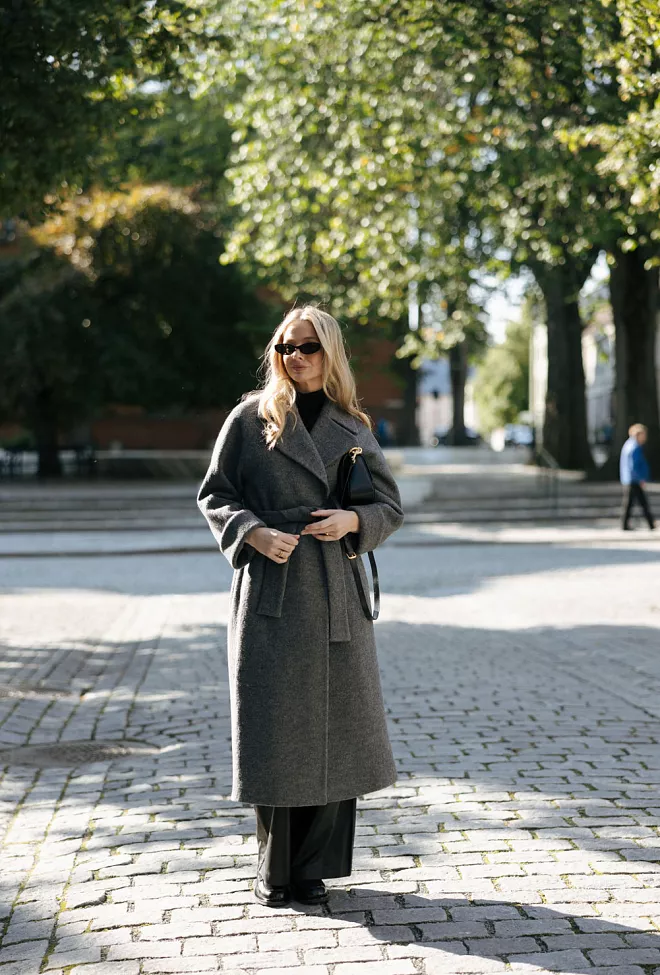 the product by Venessa rudjord wool coat long grey