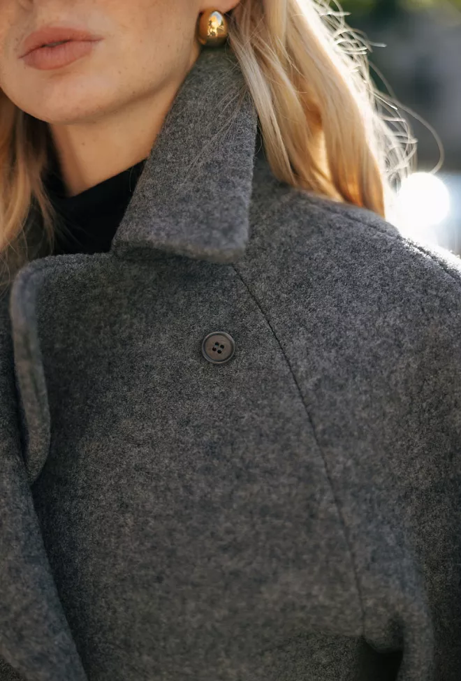 the product by Venessa rudjord wool coat long grey