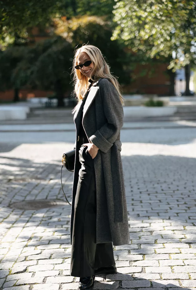 the product by Venessa rudjord wool coat long grey