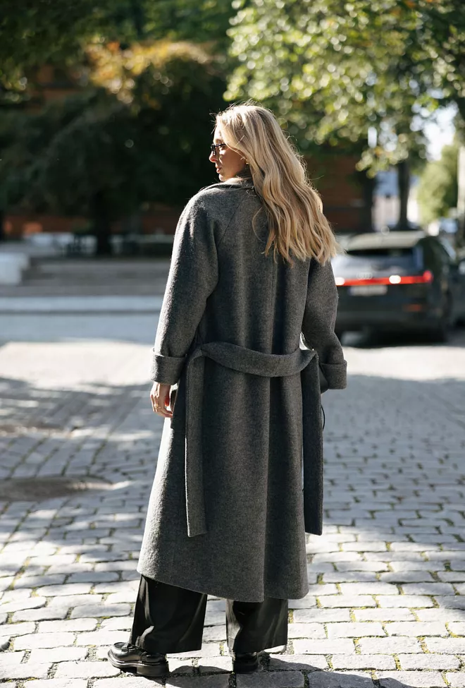 the product by Venessa rudjord wool coat long grey