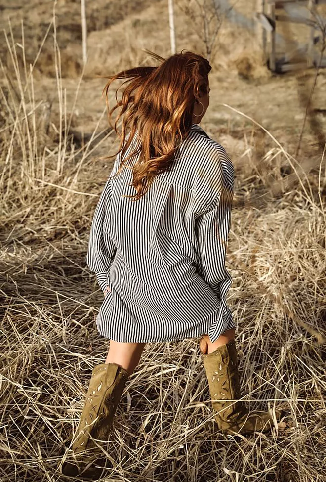 Confettibird Big Shirt Dress Black Stripe skjortekjole 4