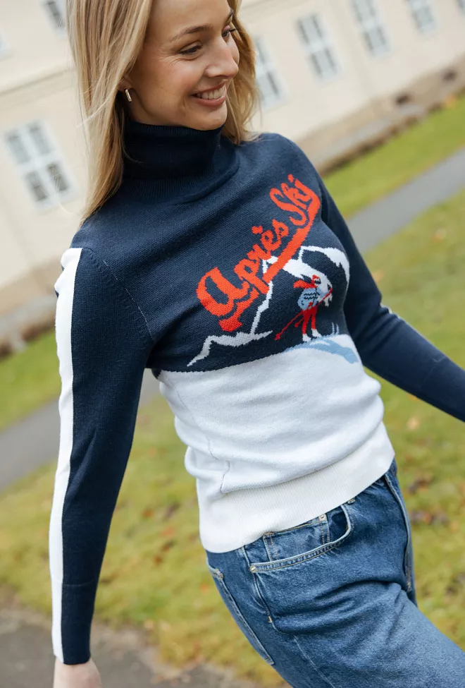we Norwegian afterski sweater navy blue genser 6