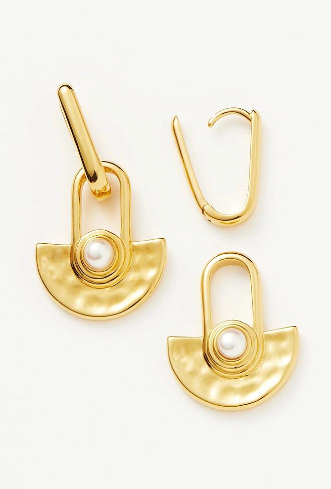 Missoma Zenyu Gemstone Drop Earrings Gold øredobber 2