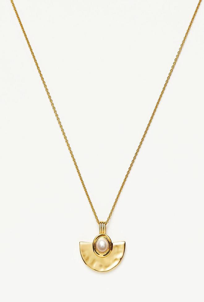 Missoma Zenyu Gemstone Fan Necklace Gold smykke 2
