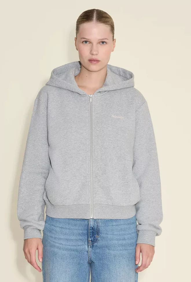 Holzweiler Regular Zip Hoodie Grey Mix hettejakke 2