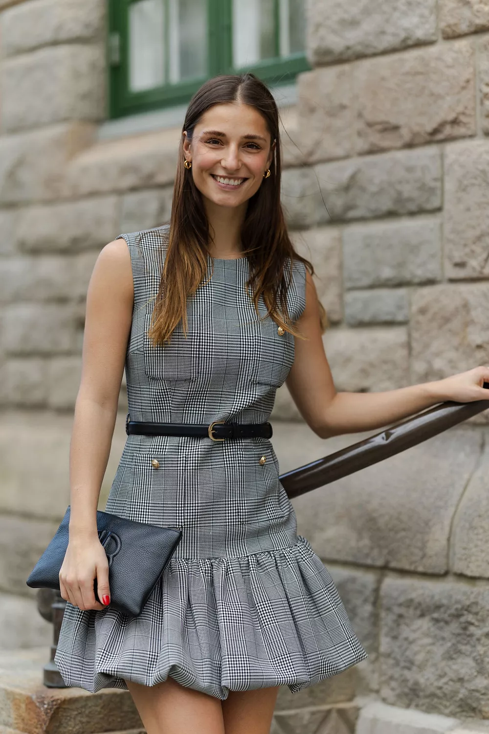 Prince Of Wales Check Mini Dress Black And White | Carma